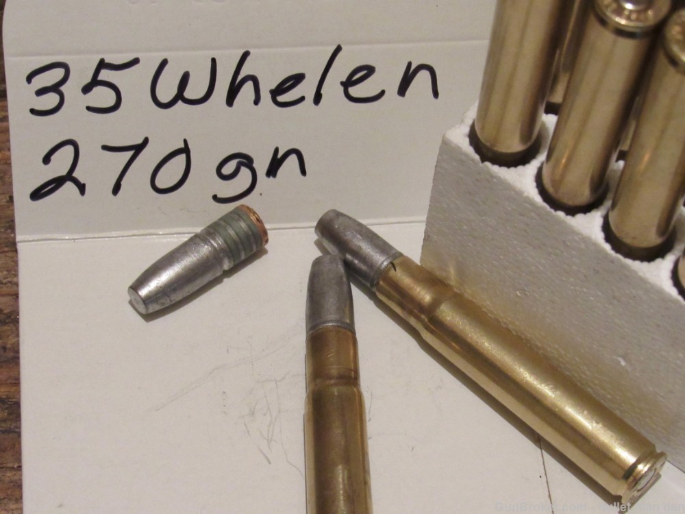 35 Whelen ammo with custom 270gn Bullshop bullets-img-0