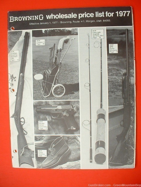 Scarce 1977 BROWNING Catalog Companion Dealer/Retail Price List - XLNT !-img-0