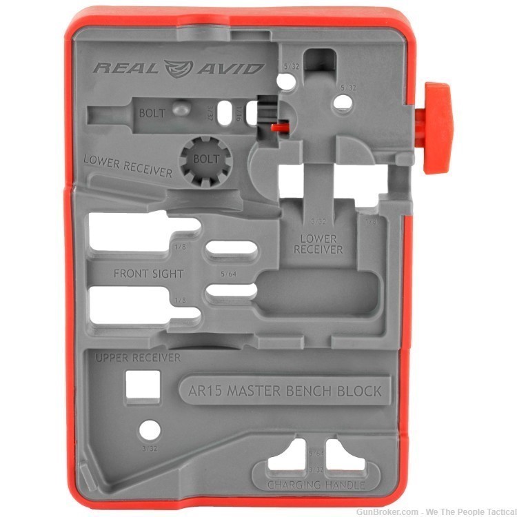 Real Avid AR-15 M4 Master Bench Block Rubber/Plastic Material Red/ Grey NEW-img-0