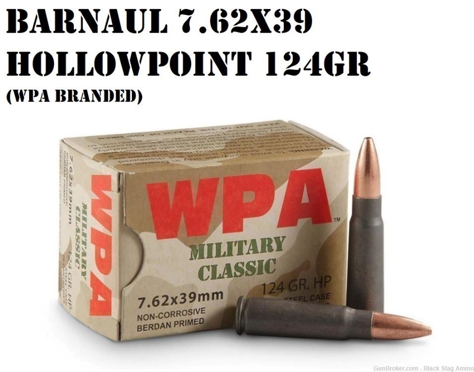 Barnaul 7.62x39 HP hollow point brand WPA 124gr 762x39 defense-img-0