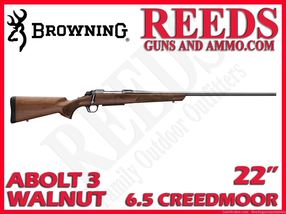 Browning Abolt 3 Grade II Hunter Walnut 6.5 Creedmoor 22in 035827282-img-0