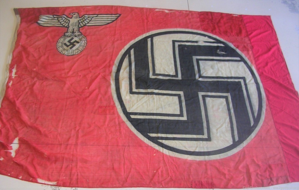 Ultra  Rare WW2 German State Service Flag From Reichstag Battle of Berlin-img-0