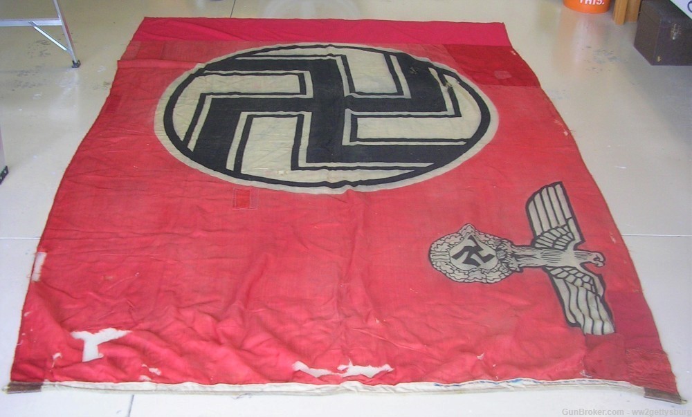 Ultra  Rare WW2 German State Service Flag From Reichstag Battle of Berlin-img-20