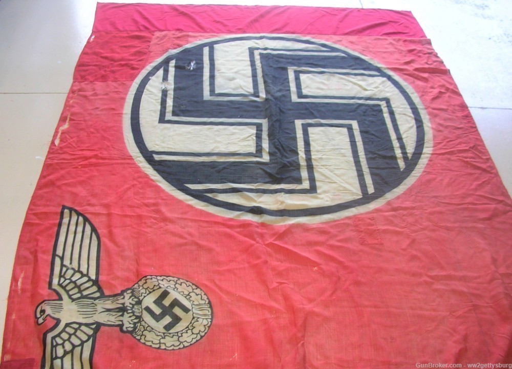 Ultra  Rare WW2 German State Service Flag From Reichstag Battle of Berlin-img-14