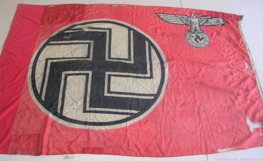 Ultra  Rare WW2 German State Service Flag From Reichstag Battle of Berlin-img-19