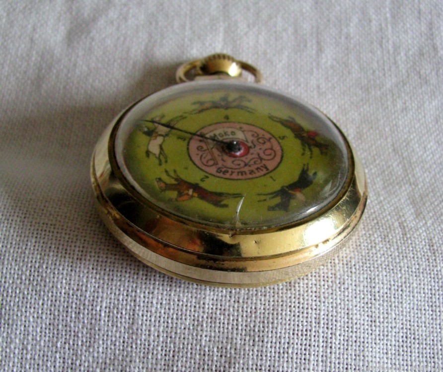 DELUXE GOLD-PLATED VINTAGE POCKET RACEHORSE GAMBLING MECHANICAL DEVICE-img-7