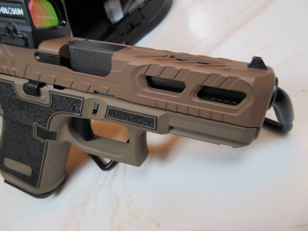 Glock 19 GEN5 9mm Shark Coast Tactical Custom Kicker Holosun 507CX2 optic-img-6