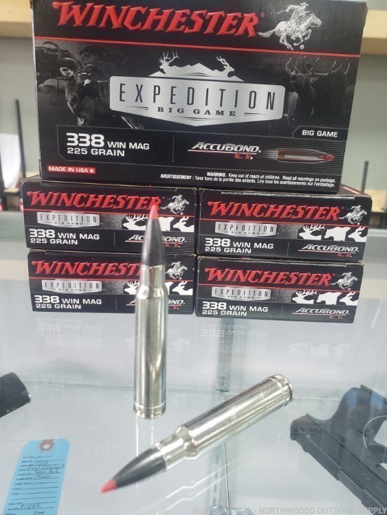 100 rounds Winchester Expedition Big Game 338 Win Mag 225gr Accubond CT-img-0