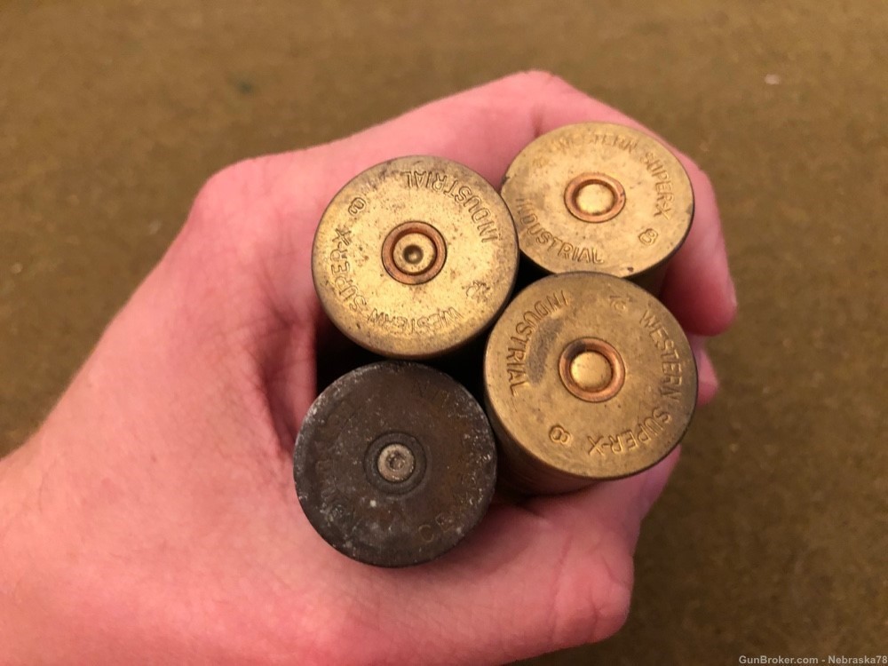 Lot of 4 8 gauge industrial kiln gun slugs vintage large bore shotgun punt -img-2