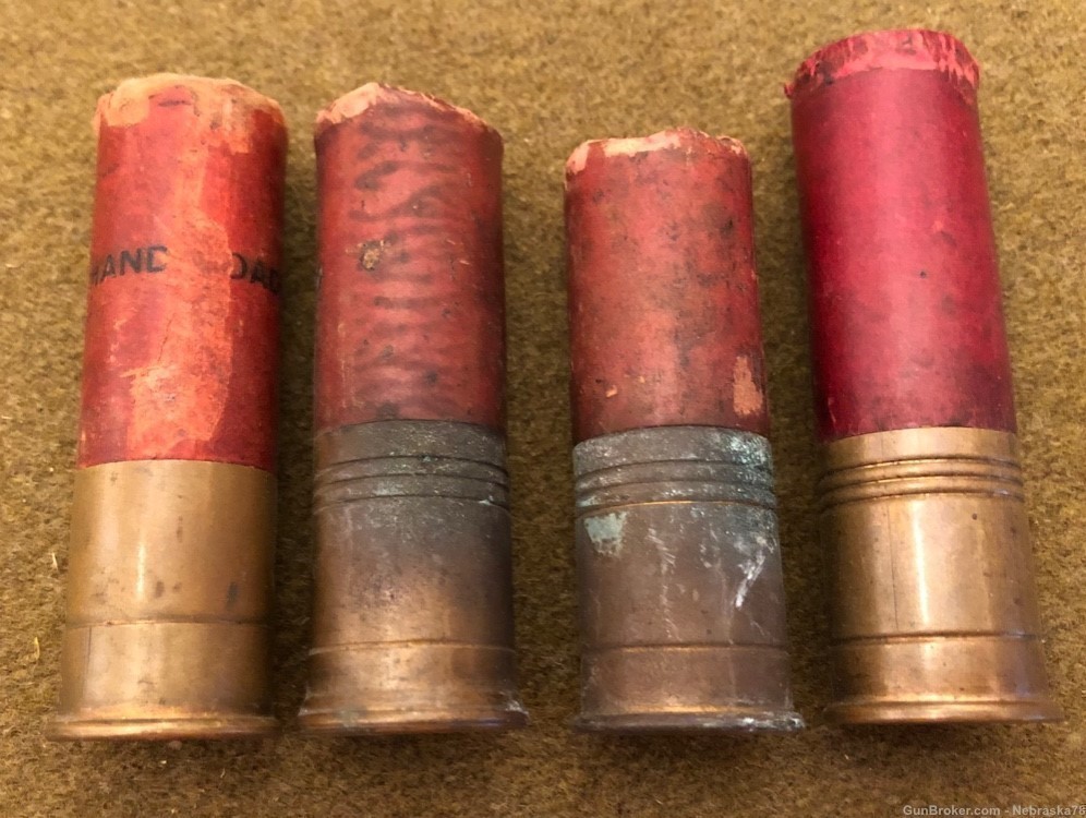 Lot of 4 Remington Winchester UMC Leader 1901 8 gauge sporting shells -img-2