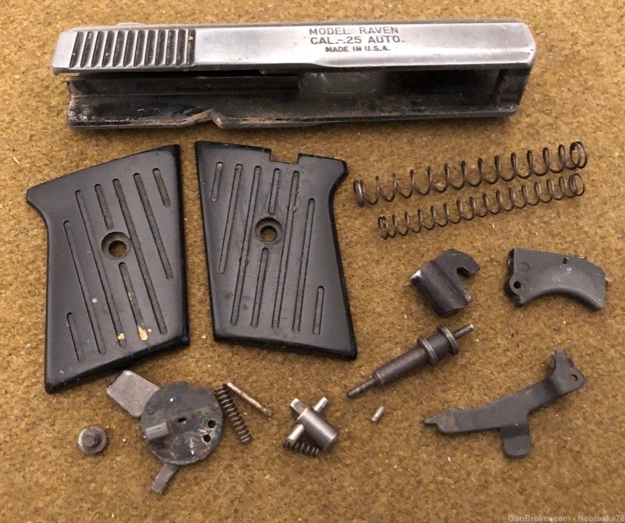 Phoenix Arms Raven .25acp pistol parts kit and repair lot slide grips -img-0
