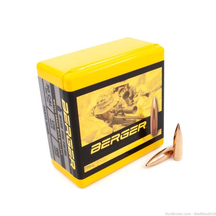 Berger OTM Tactical Bullets 30 Caliber (308 Diameter) 175 Grain 100 Count-img-0
