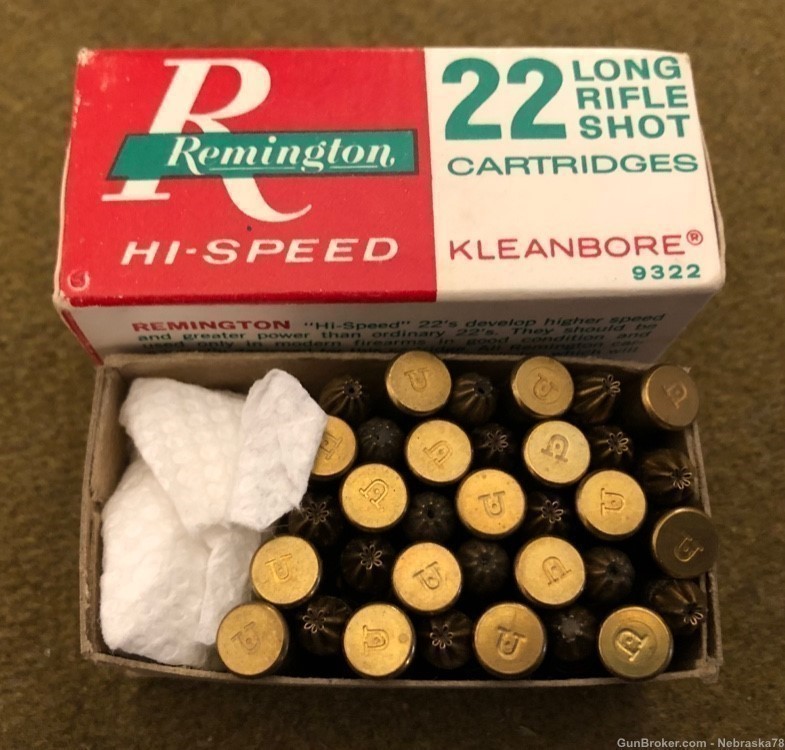 35 rounds partial vintage box Remington Hi-Speed .22lr shot shells rat pest-img-0