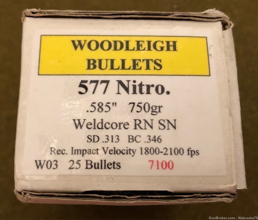 10 count new Woodleigh .577 Nitro Express .585” 750 grain bullets Weldcore -img-0