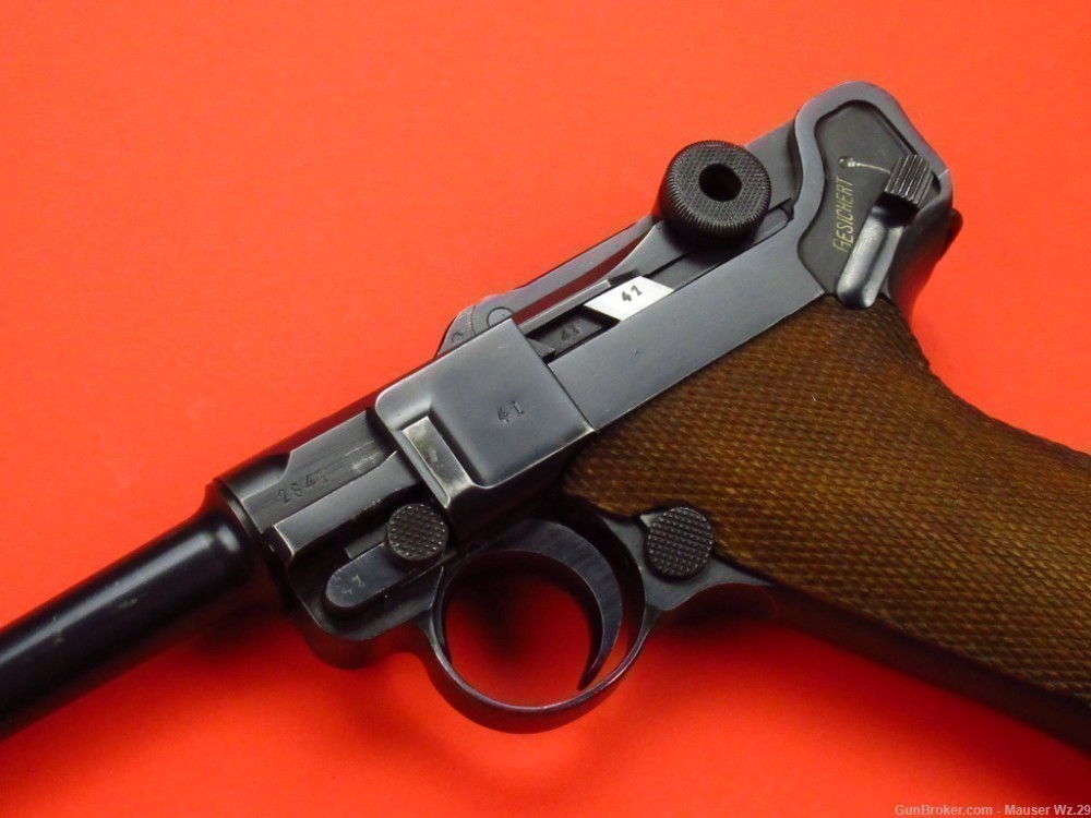 Sharp 1937 code 42 Luger P08 Mauser German Army Pistol 9mm P38 -img-6