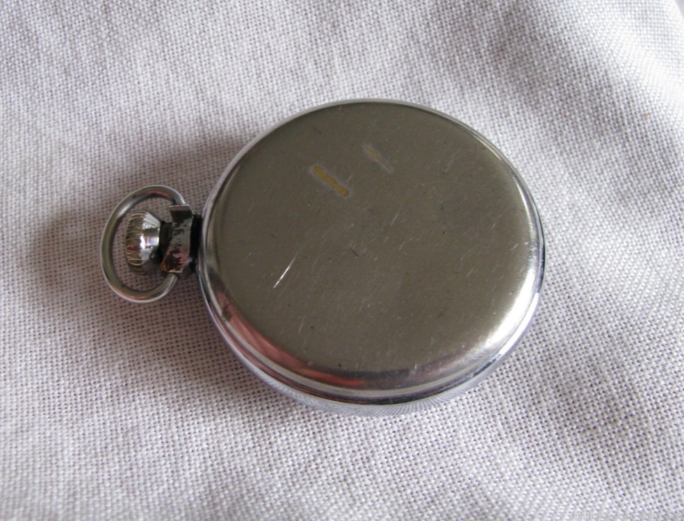 VINTAGE POCKET WATCH ROULETTE MECHANICAL GAMBLING DEVICE 3 CARD SUITS-img-5