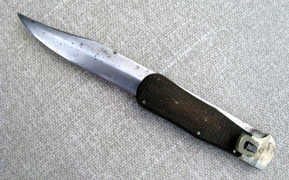 SALE! ANTIQUE CLIP BLADE CHECKERED LOCKBACK FOLDING HUNTER KNIFE 1937 MARK-img-12