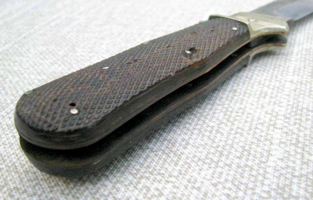 SALE! ANTIQUE CLIP BLADE CHECKERED LOCKBACK FOLDING HUNTER KNIFE 1937 MARK-img-0