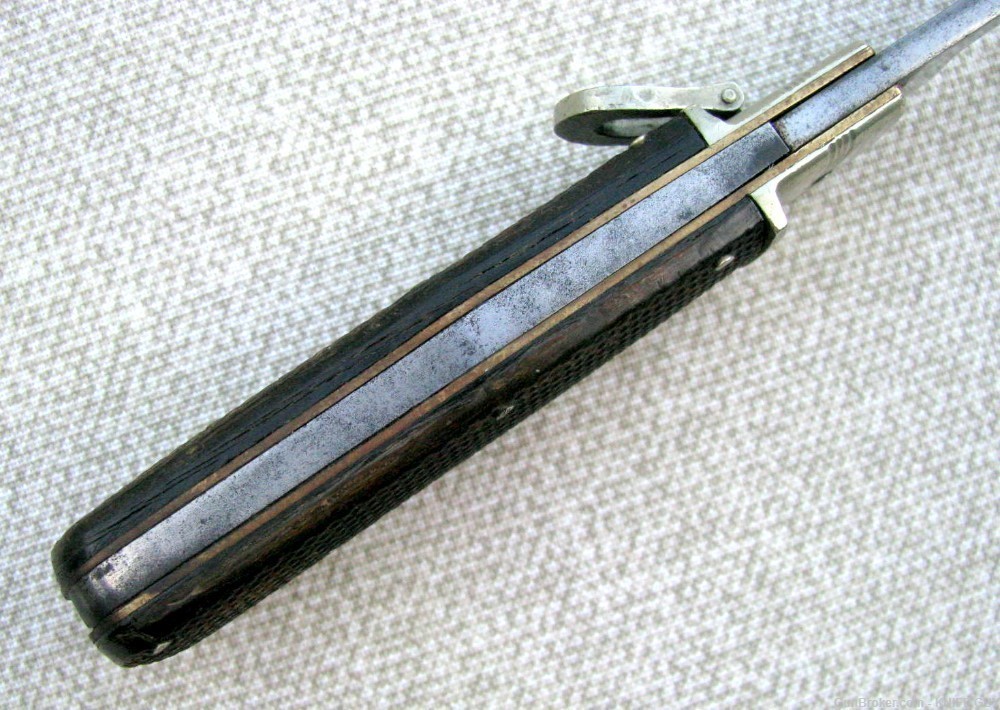 SALE! ANTIQUE CLIP BLADE CHECKERED LOCKBACK FOLDING HUNTER KNIFE 1937 MARK-img-6