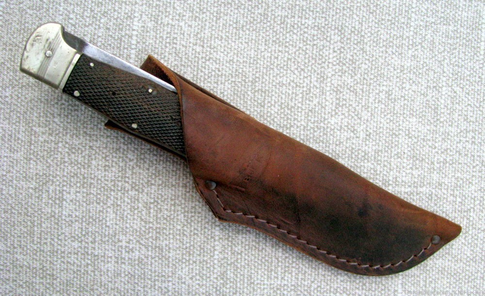 SALE! ANTIQUE CLIP BLADE CHECKERED LOCKBACK FOLDING HUNTER KNIFE 1937 MARK-img-11