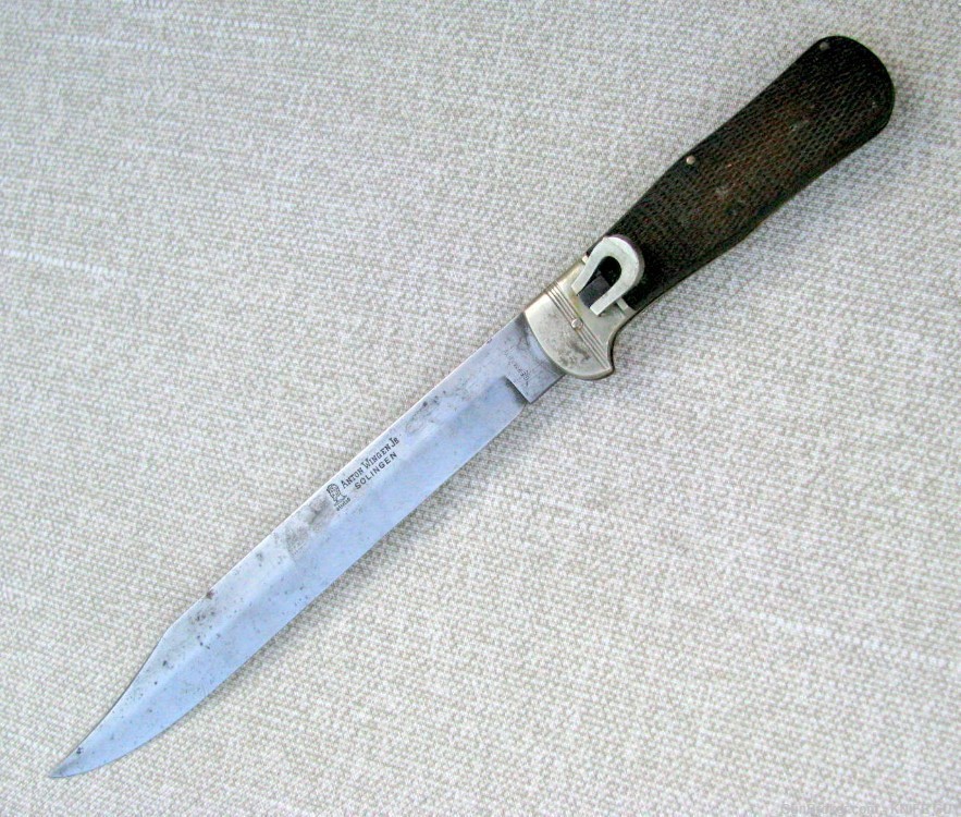 SALE! ANTIQUE CLIP BLADE CHECKERED LOCKBACK FOLDING HUNTER KNIFE 1937 MARK-img-9
