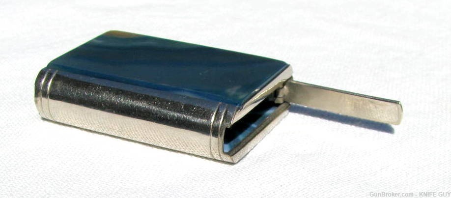 ANTIQUE MINTY 2 PANEL SCARCE BLUE AGATE MATCH SAFE WATCH FOB-img-8