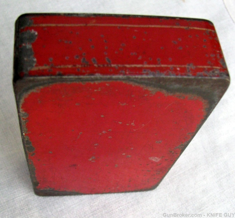 FINE ANTIQUE HAND MADE CHARMING FOLK ART RED TOLEWARE SNUFF BOX 1825-1850s-img-1
