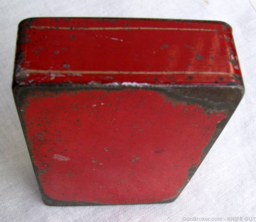 FINE ANTIQUE HAND MADE CHARMING FOLK ART RED TOLEWARE SNUFF BOX 1825-1850s-img-11