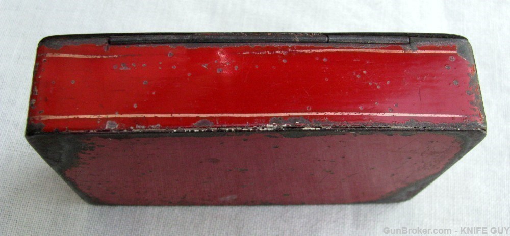 FINE ANTIQUE HAND MADE CHARMING FOLK ART RED TOLEWARE SNUFF BOX 1825-1850s-img-2