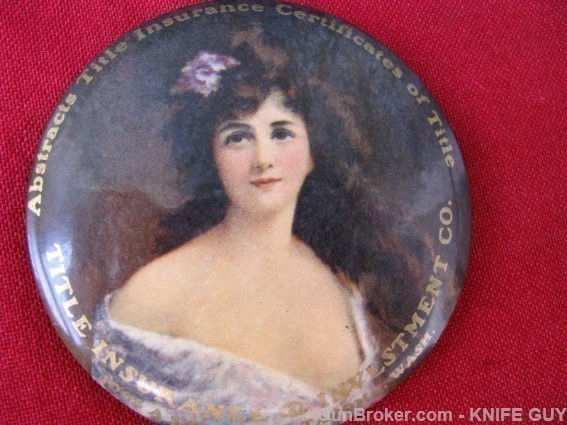 LARGE 3" PRETTY LADY PAPERWEIGHT WITH MIRROR c1907-img-11