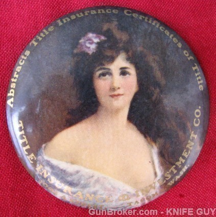 LARGE 3" PRETTY LADY PAPERWEIGHT WITH MIRROR c1907-img-8