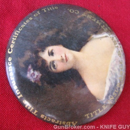 LARGE 3" PRETTY LADY PAPERWEIGHT WITH MIRROR c1907-img-0