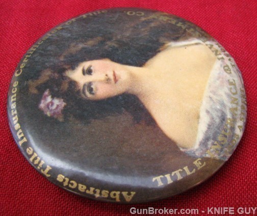 LARGE 3" PRETTY LADY PAPERWEIGHT WITH MIRROR c1907-img-12