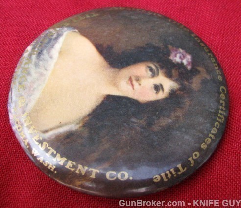 LARGE 3" PRETTY LADY PAPERWEIGHT WITH MIRROR c1907-img-4