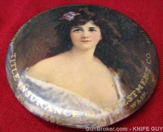 LARGE 3" PRETTY LADY PAPERWEIGHT WITH MIRROR c1907-img-6