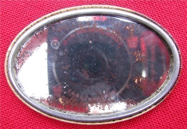 SMALL ANTIQUE OVAL PRETTY GIRL ADVERTISING MIRROR-img-3