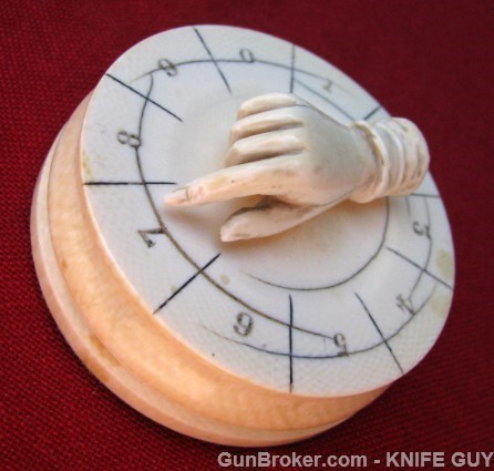 RARE & EARLY1800-50 CARVED PAPERWEIGHT GAME COUNTER-img-9