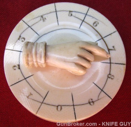 RARE & EARLY1800-50 CARVED PAPERWEIGHT GAME COUNTER-img-10