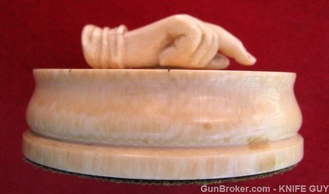 RARE & EARLY1800-50 CARVED PAPERWEIGHT GAME COUNTER-img-6
