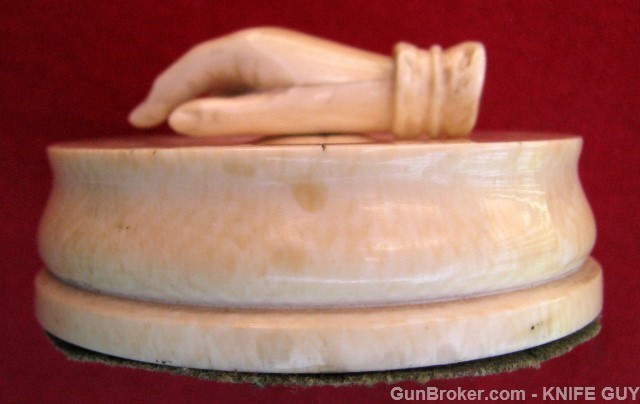 RARE & EARLY1800-50 CARVED PAPERWEIGHT GAME COUNTER-img-3