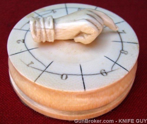 RARE & EARLY1800-50 CARVED PAPERWEIGHT GAME COUNTER-img-11