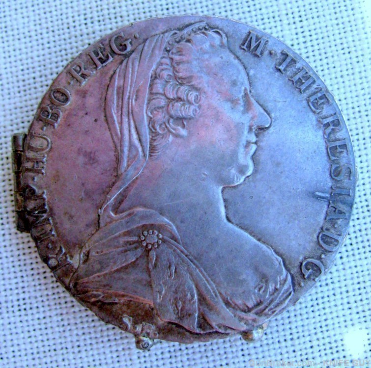 1780 SILVER MARIA THERESA THALER COINS PICTURE LOCKET  POCKET OR DESK-img-4