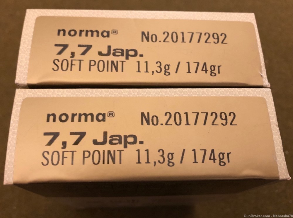 40 rounds two boxes Norma 7.7 Jap 7.7x58 Arisaka ammo 174gr soft point hunt-img-0