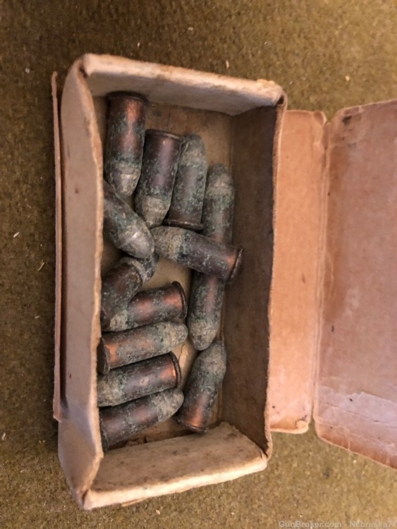 13 rounds in original box US Cartridge Co .32 short rimfire ammo vintage-img-1