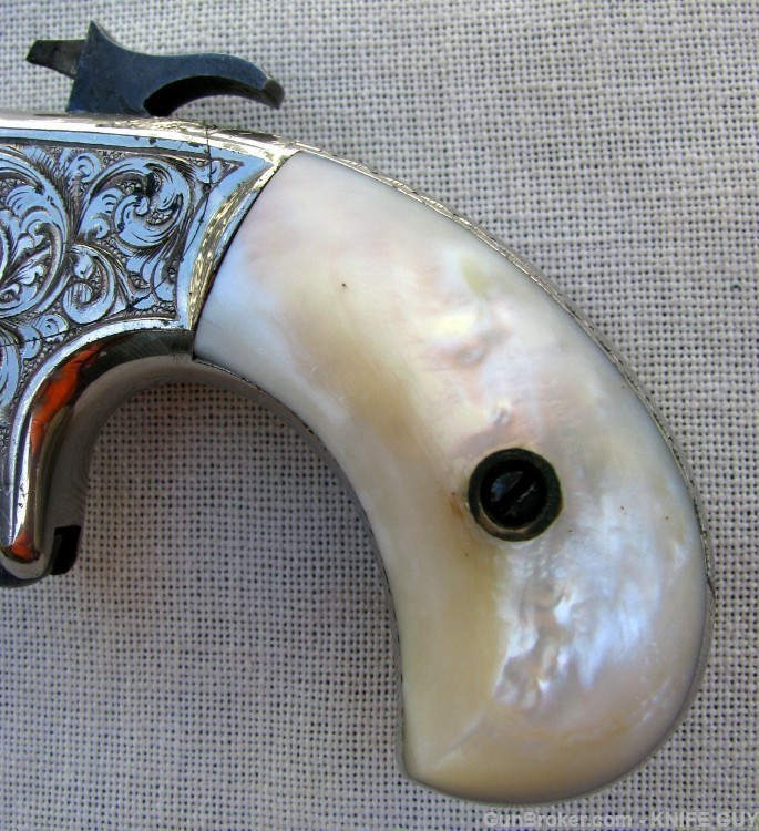 SALE! FINE RARE ANTIQUE DELUXE FACTORY ENGRAVED PEARLGRIPS WHITNEY REVOLVER-img-8