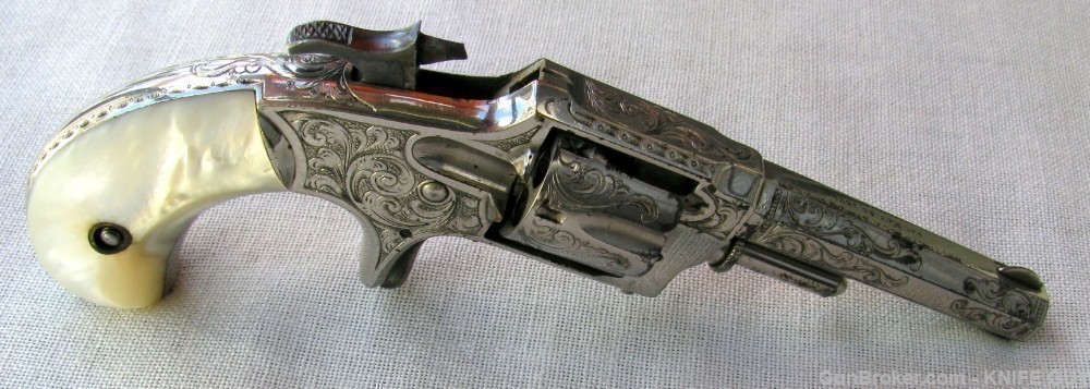 SALE! FINE RARE ANTIQUE DELUXE FACTORY ENGRAVED PEARLGRIPS WHITNEY REVOLVER-img-17