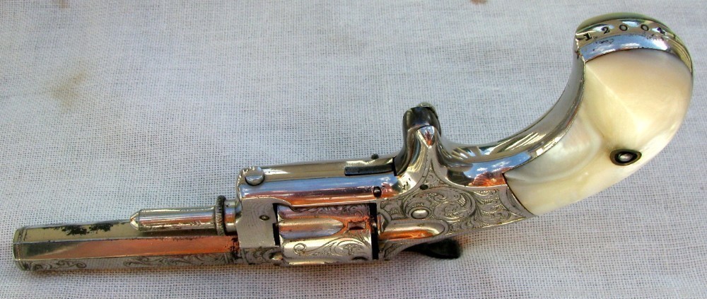 SALE! FINE RARE ANTIQUE DELUXE FACTORY ENGRAVED PEARLGRIPS WHITNEY REVOLVER-img-14