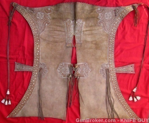 EXTREMELY FANCY ANTIQUE SPANISH COLONIAL CHAPS-img-0