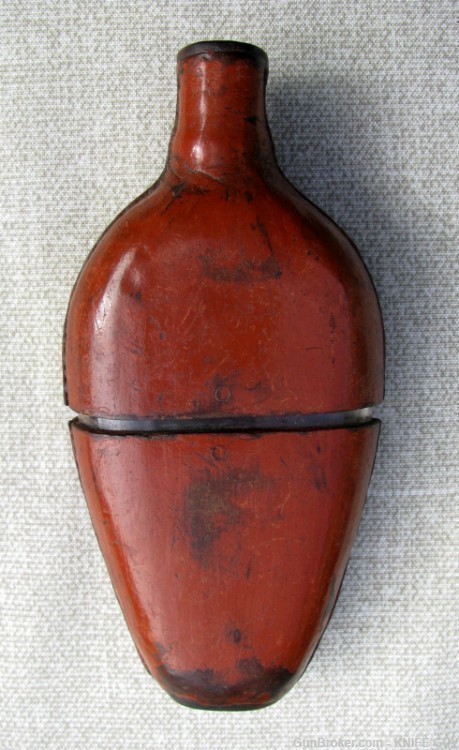 FINE RARE & EARLY ANTIQUE LEATHER HAND MADE GLASS WHISKEY FLASK c.1820-60's-img-10