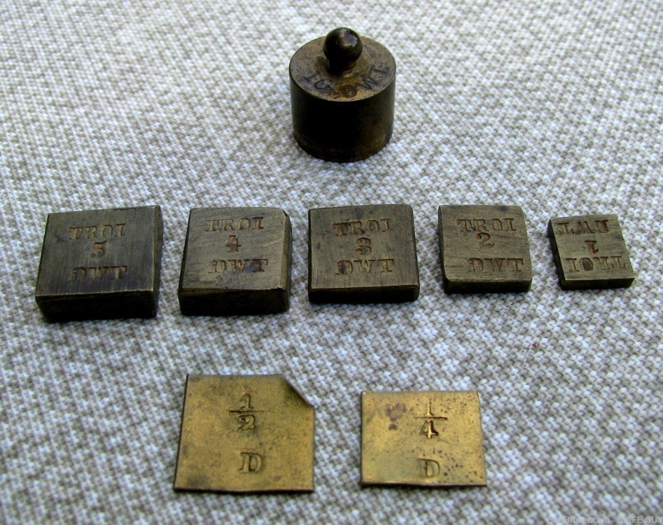 FINE 1850s-60s FEDERAL EAGLE GOLD RUSH PERIOD SMALL SCALE SET ORIGINAL BOX-img-0